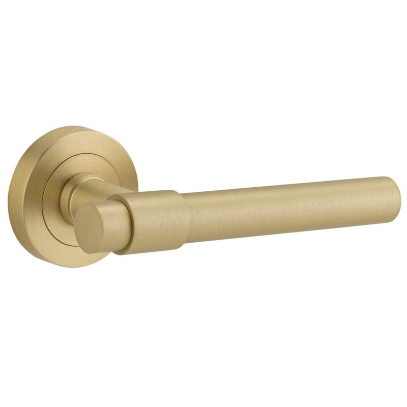 Door Lever Helsinki Round Rose Brushed Gold PVD