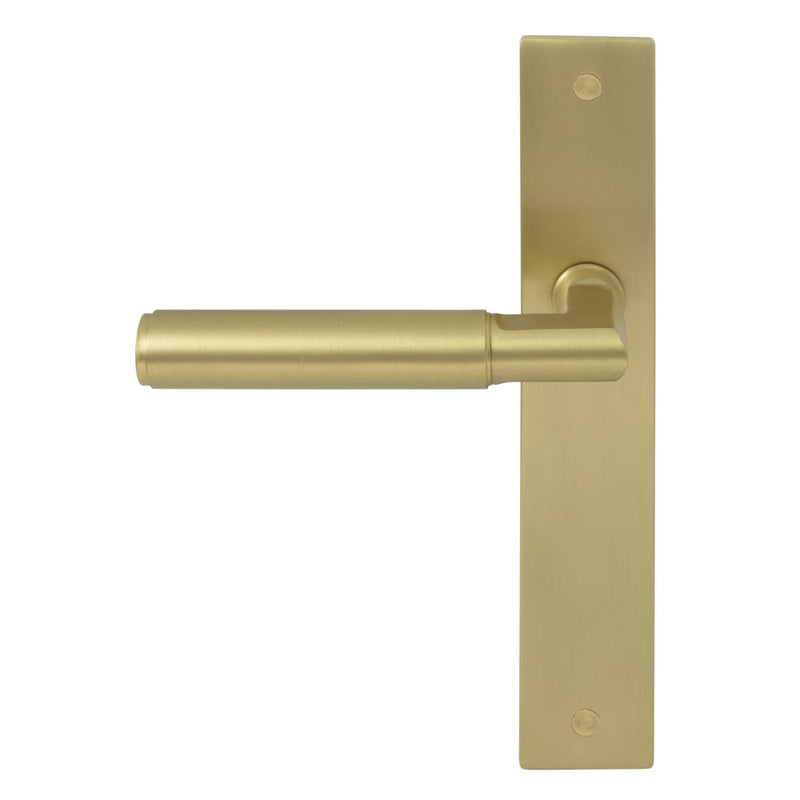 Lumina Plain Lever Longplate Passage Set Matt Satin Brass