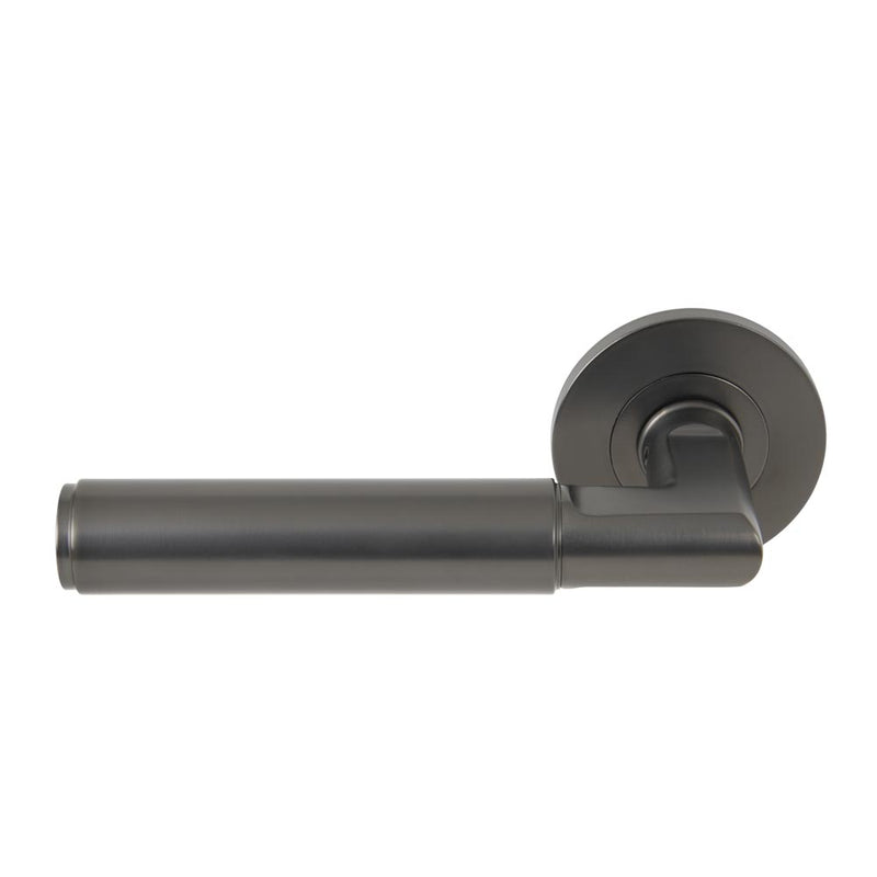 Lumina Plain Lever Round Rose Passage Set Graphite Nickel