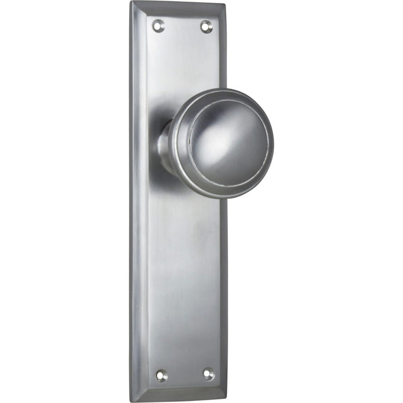 Door Knob Milton Latch Pair Satin Chrome