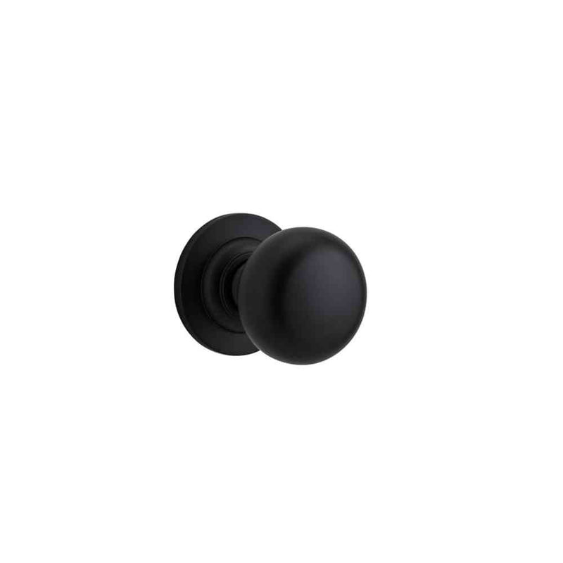 Door Knob Cambridge Round Rose Concealed Fix Matt Black