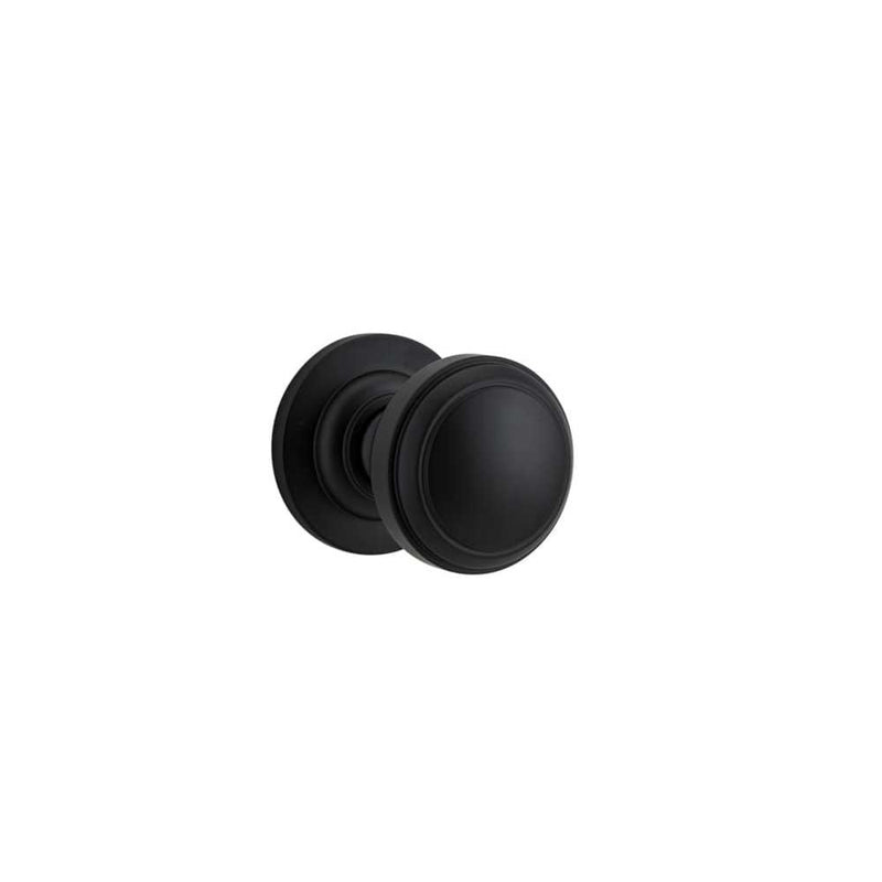 Door Knob Paddington Round Rose Concealed Fix Matt Black