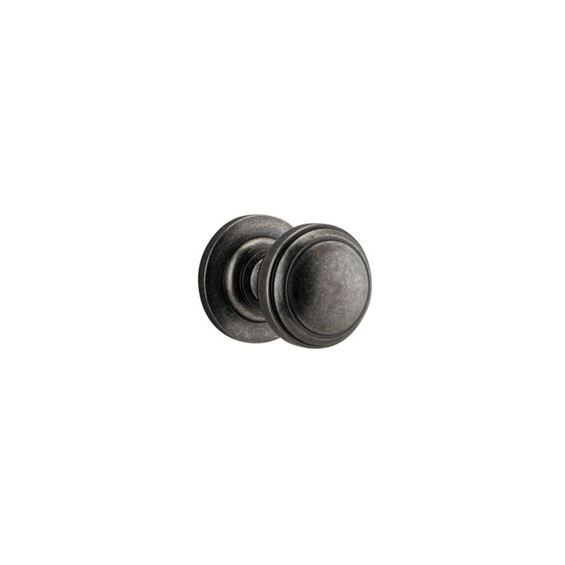 Door Knob Paddington Round Rose Concealed Fix Distressed Nickel