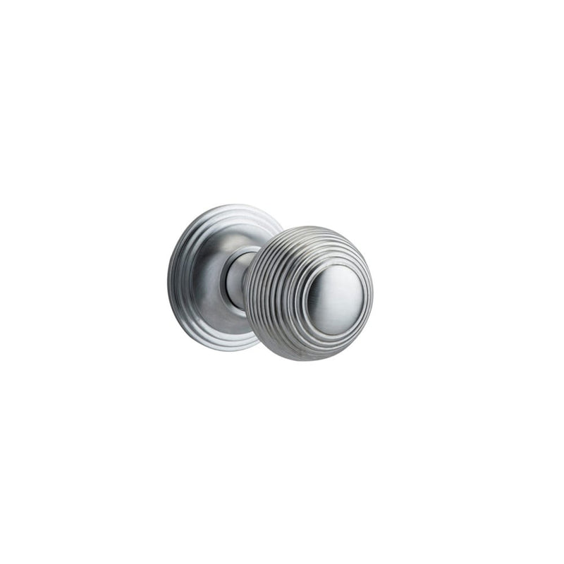 Door Knob Guildford Round Rose Concealed Fix Brushed Chrome