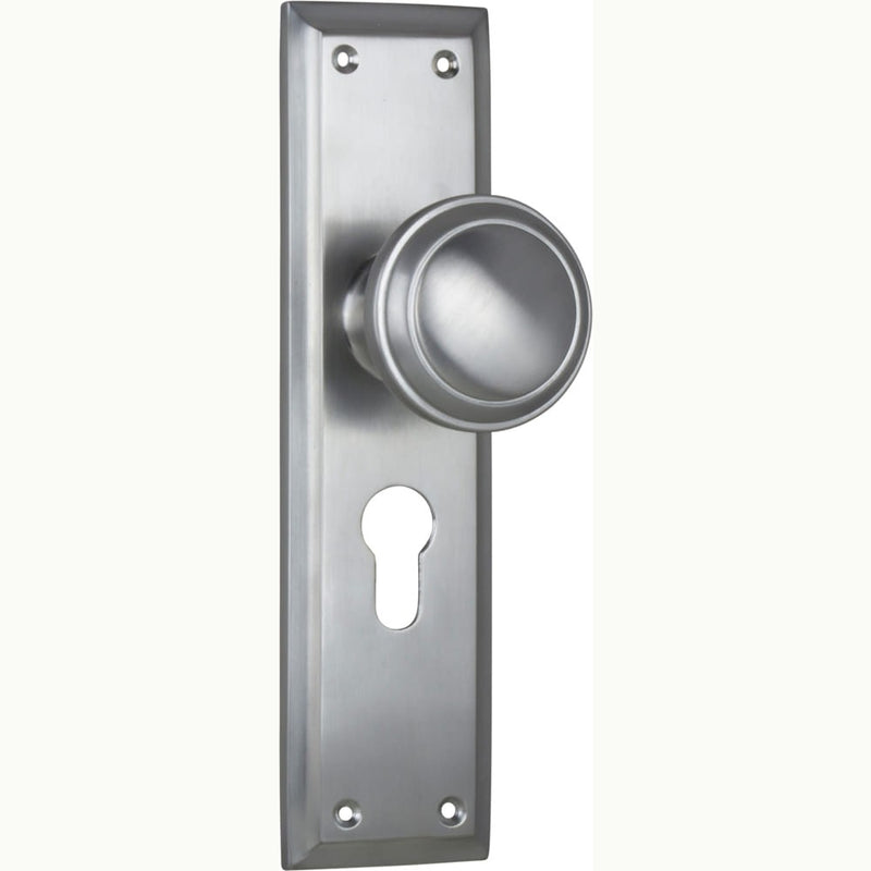Door Knob Milton Euro Pair Satin Chrome