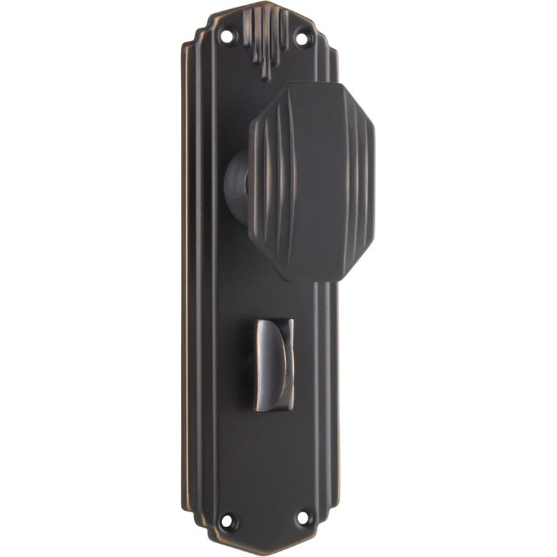 Door Knob Napier Art Deco Privacy Pair Antique Copper