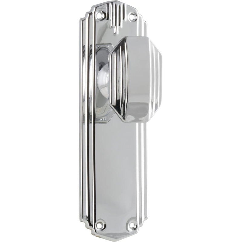 Door Knob Napier Art Deco Latch Pair Chrome Plated