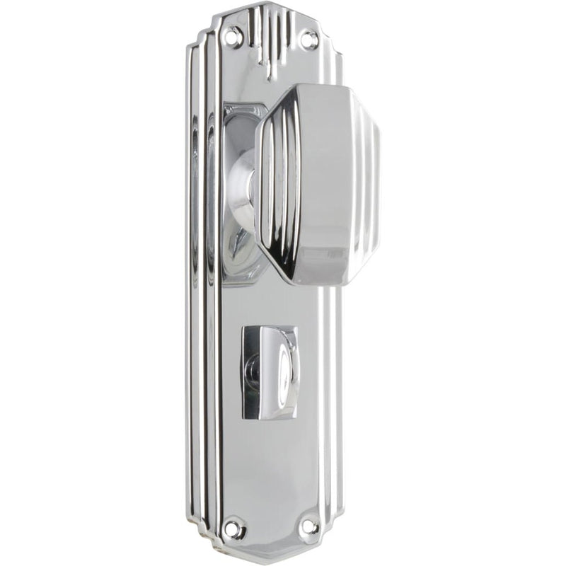 Door Knob Napier Art Deco Privacy Pair Chrome Plated