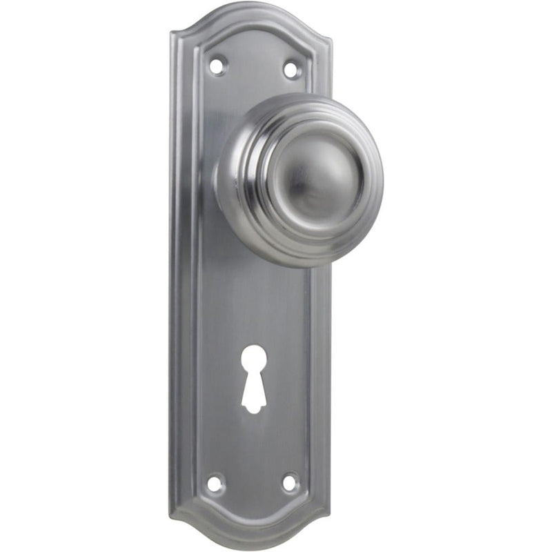 Door Knob Kensington Lock Pair Satin Chrome