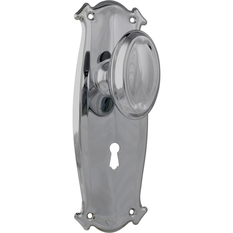 Door Knob Bungalow Lock Pair Chrome Plated