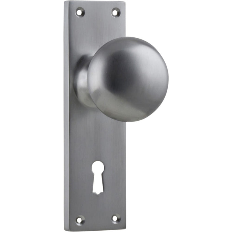 Door Knob Victorian Lock Pair Satin Chrome