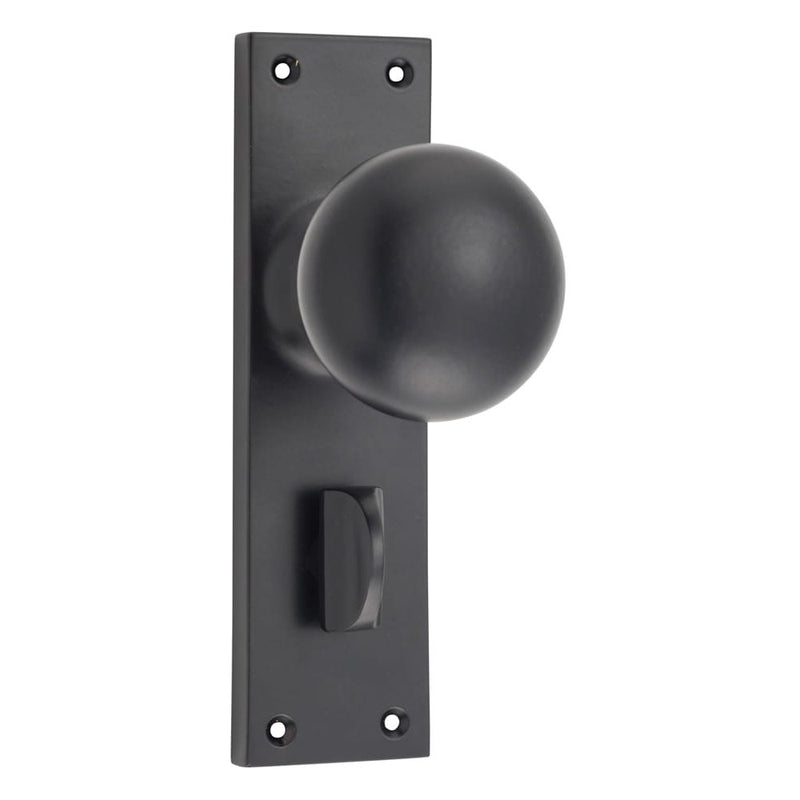 Door Knob Victorian Privacy Pair Matt Black