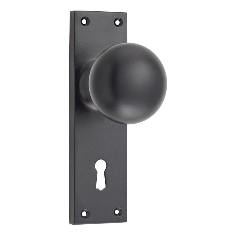 Door Knob Victorian Lock Pair Matt Black