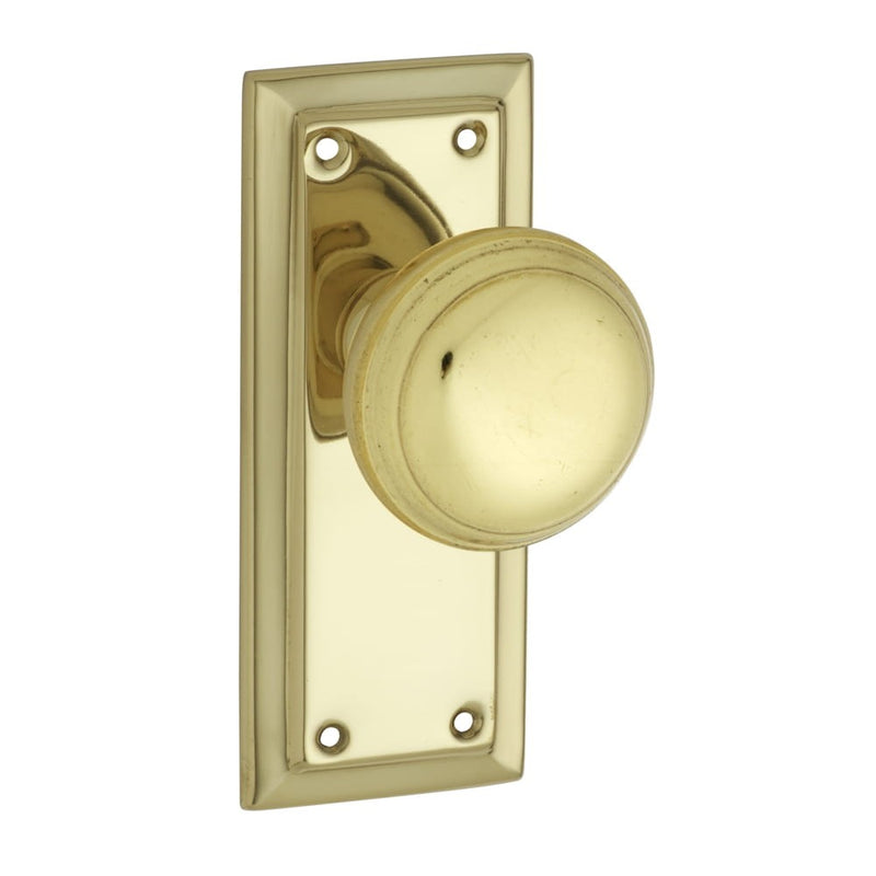 Door Knob Richmond Latch Pair Polished Brass