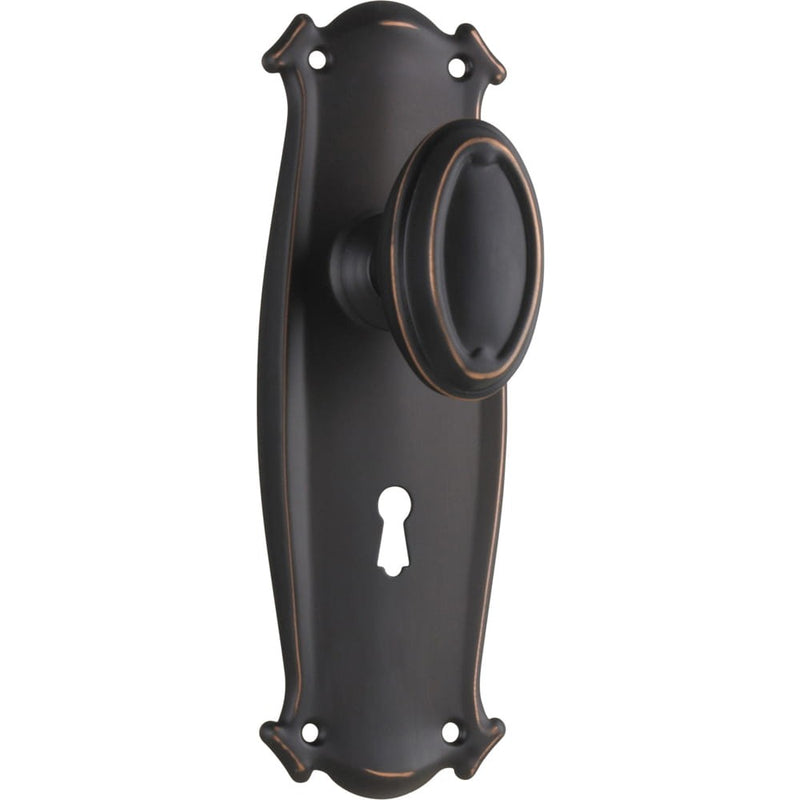 Door Knob Bungalow Lock Pair Antique Copper