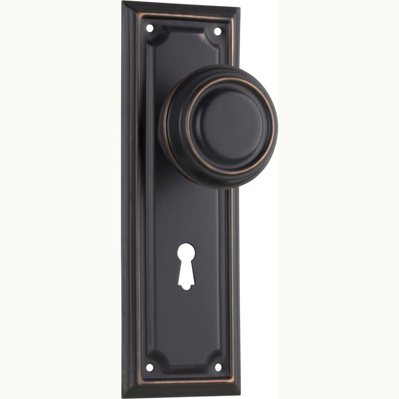 Door Knob Edwardian Lock Pair Antique Copper