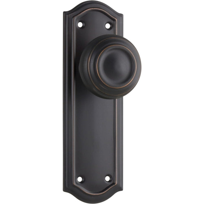 Door Knob Kensington Latch Pair Antique Copper