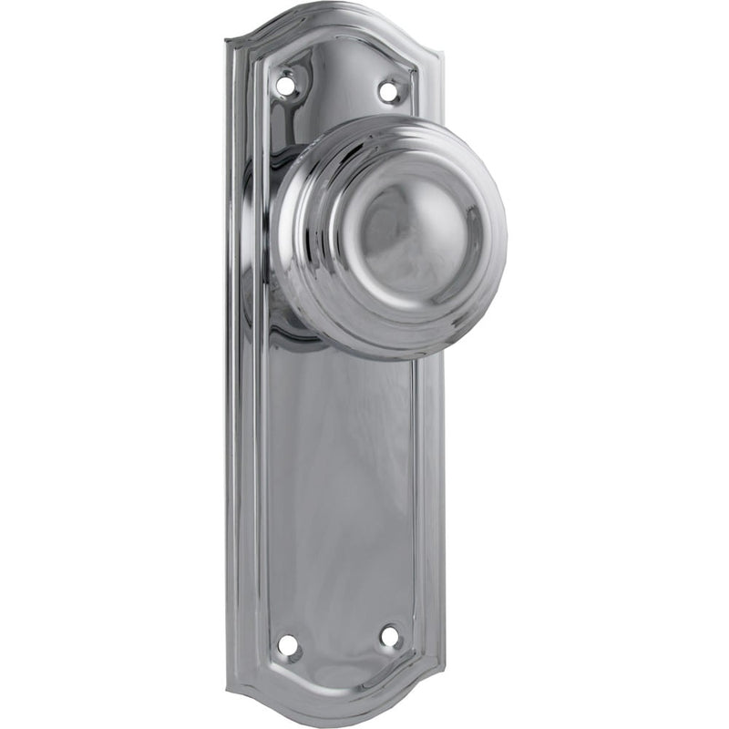 Door Knob Kensington Latch Pair Chrome Plated