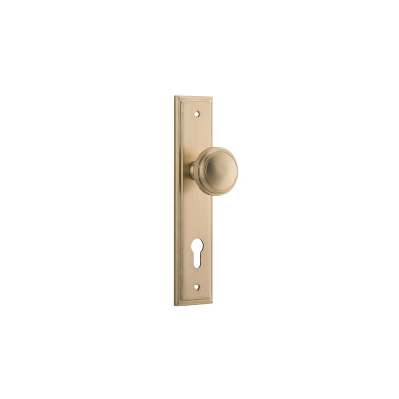 Door Knob Paddington Stepped Euro Brushed Brass