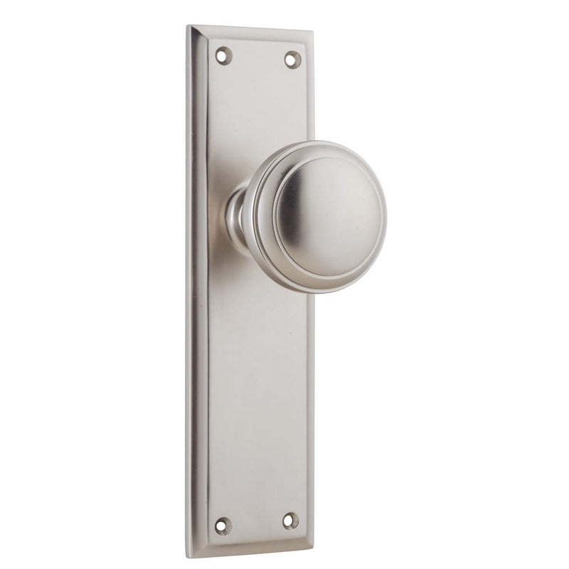 Door Knob Milton Latch Pair Satin Nickel