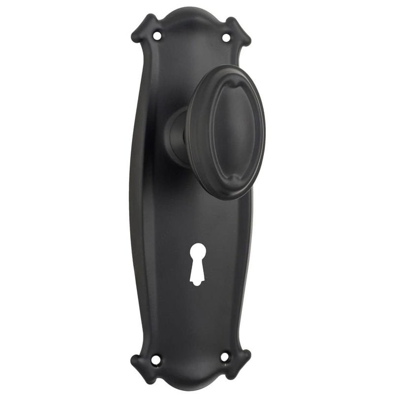 Door Knob Bungalow Lock Pair Matt Black