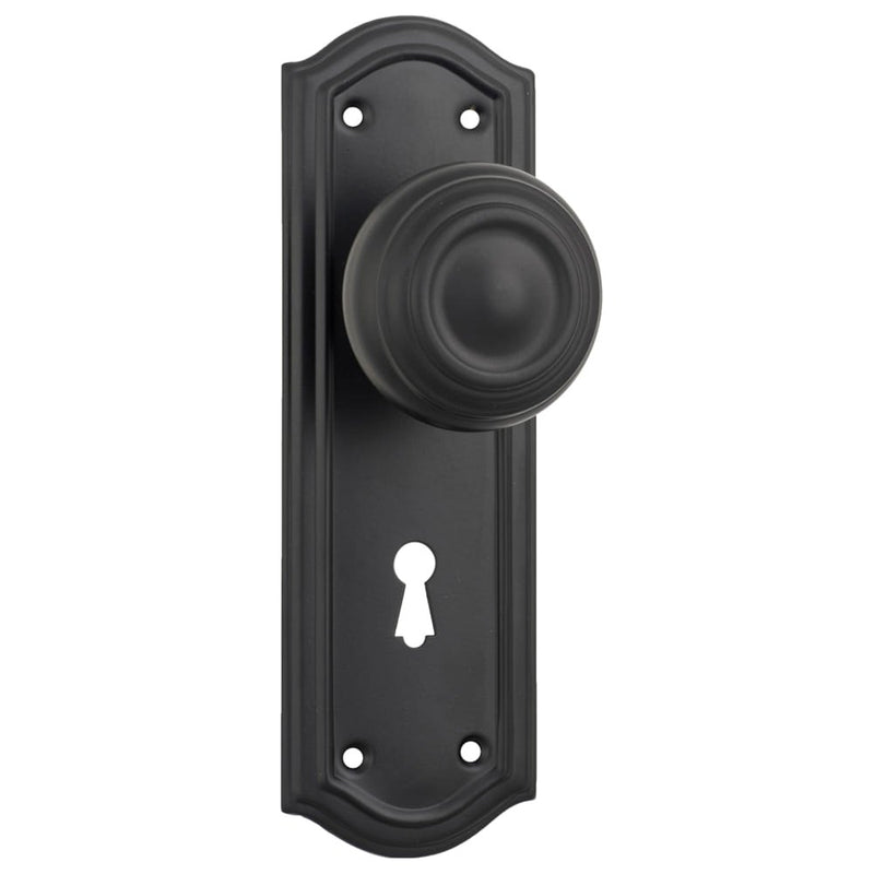 Door Knob Kensington Lock Pair Matt Black