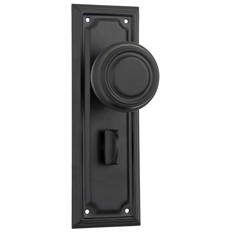 Door Knob Edwardian Privacy Pair Matt Black