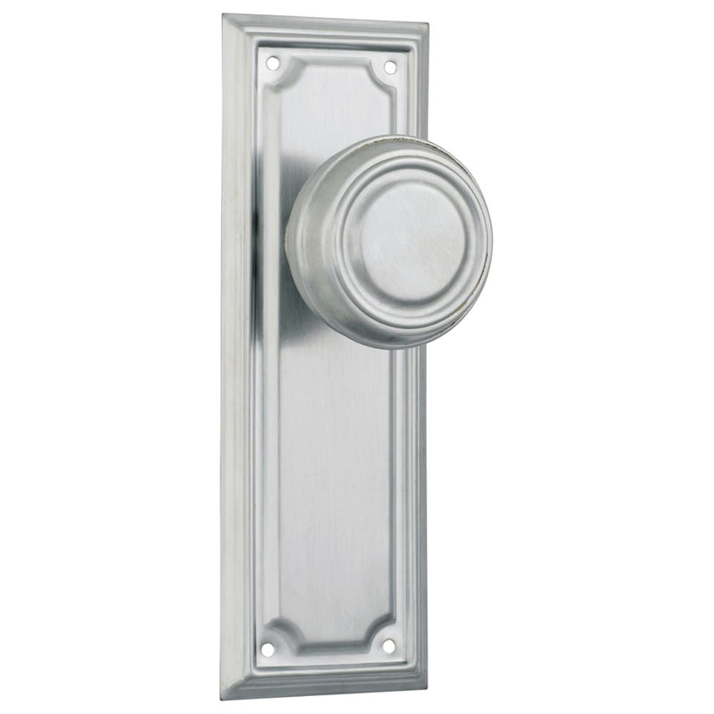 Door Knob Edwardian Latch Pair Satin Chrome