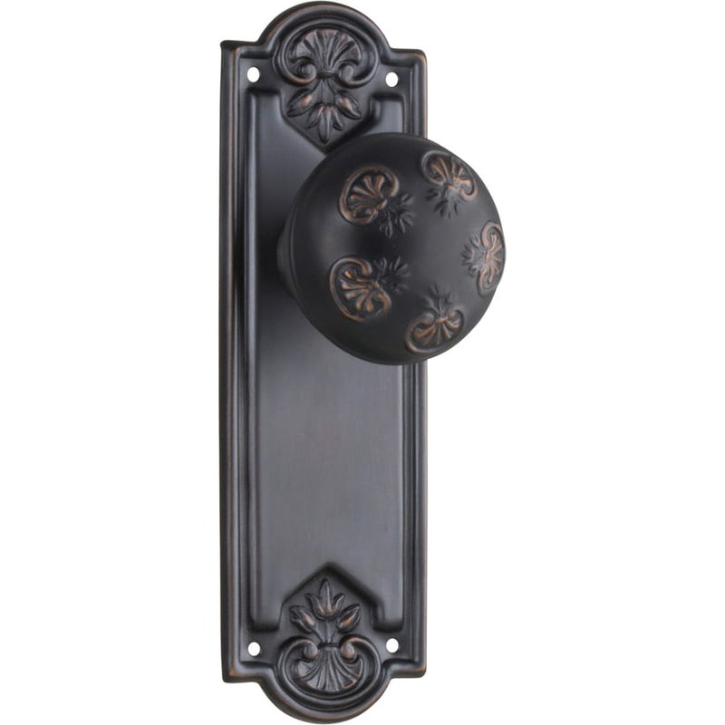 Door Knob Nouveau Latch Pair Antique Copper