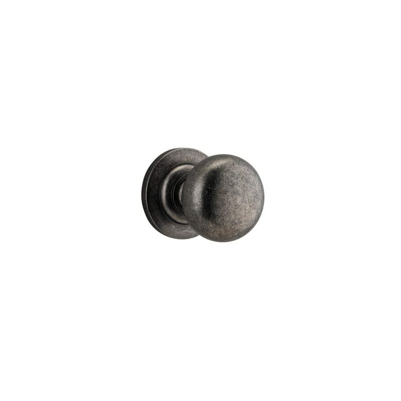 Door Knob Cambridge Round Rose Concealed Fix Distressed Nickel
