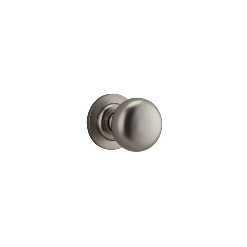 Door Knob Cambridge Round Rose Concealed Fix Satin Nickel