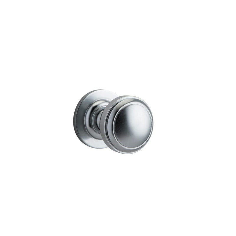 Door Knob Paddington Round Rose Concealed Fix Brushed Chrome