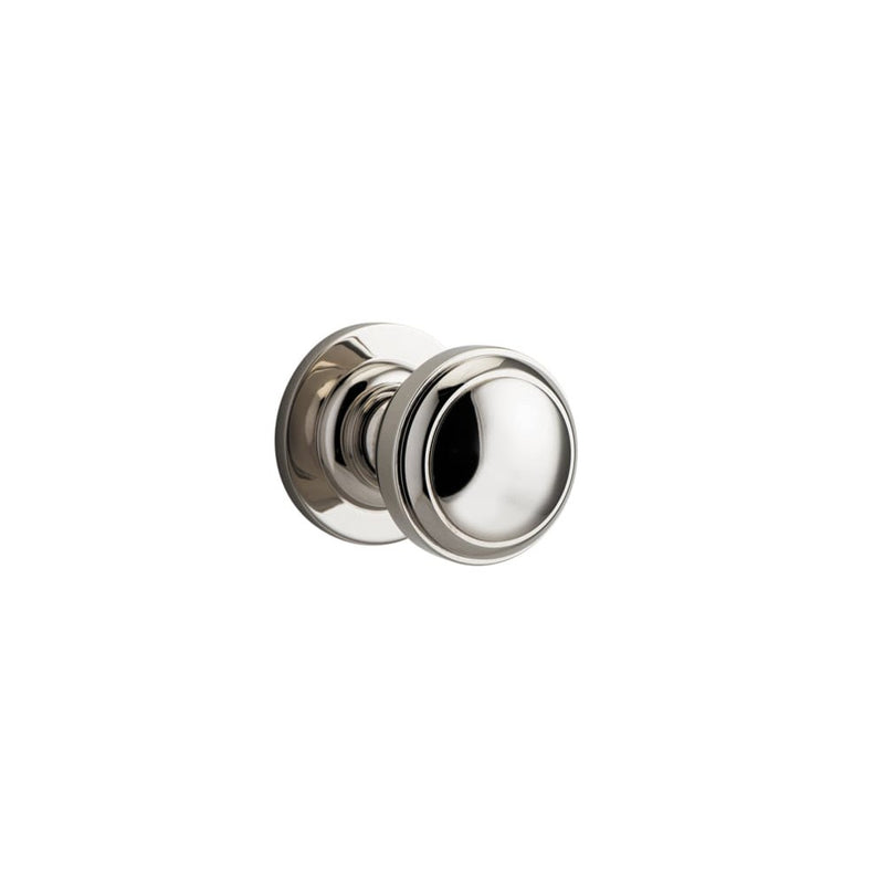Door Knob Paddington Round Rose Concealed Fix Polished Nickel