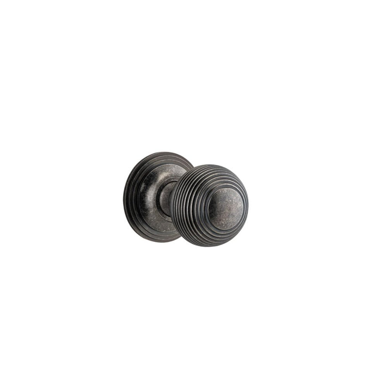 Door Knob Guildford Round Rose Concealed Fix Distressed Nickel