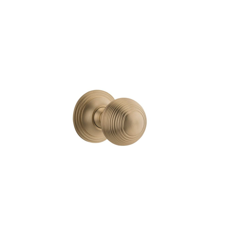 Door Knob Guildford Round Rose Concealed Fix Brushed Brass