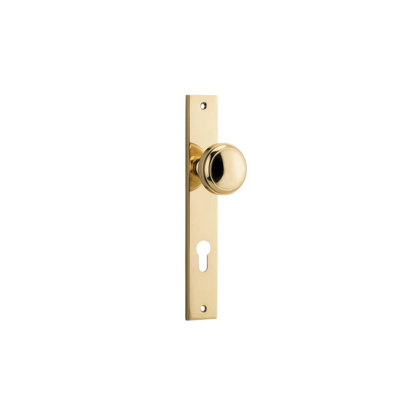 Door Knob Paddington Rectangular Euro Polished Brass