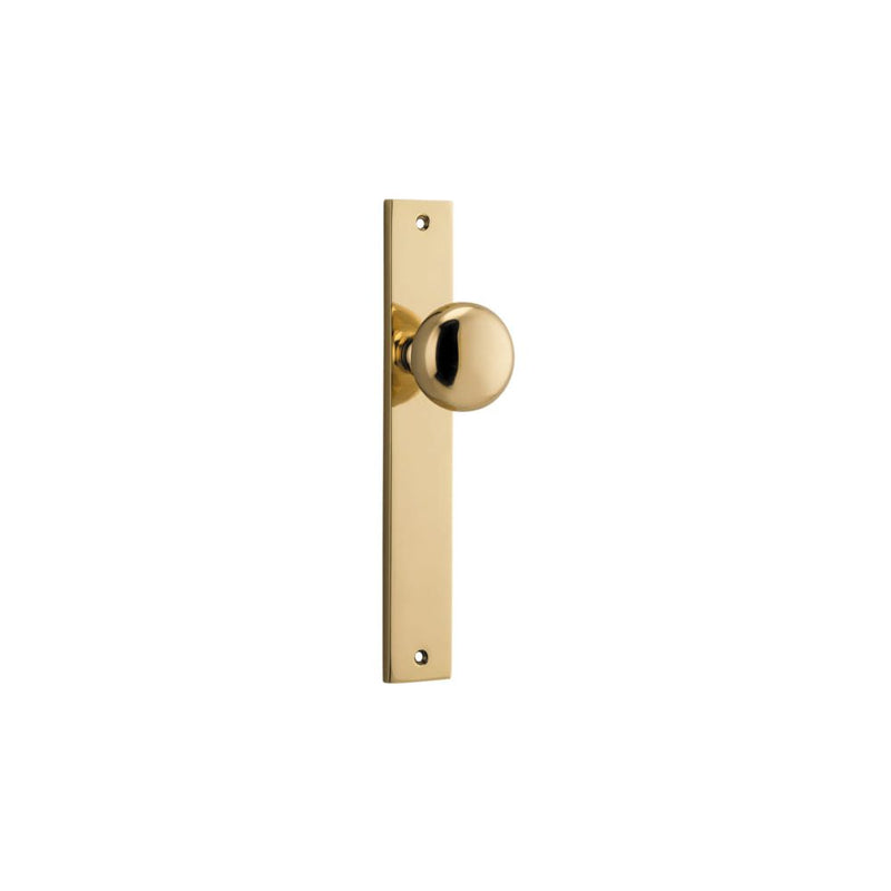 Door Knob Cambridge Rectangular Latch Polished Brass