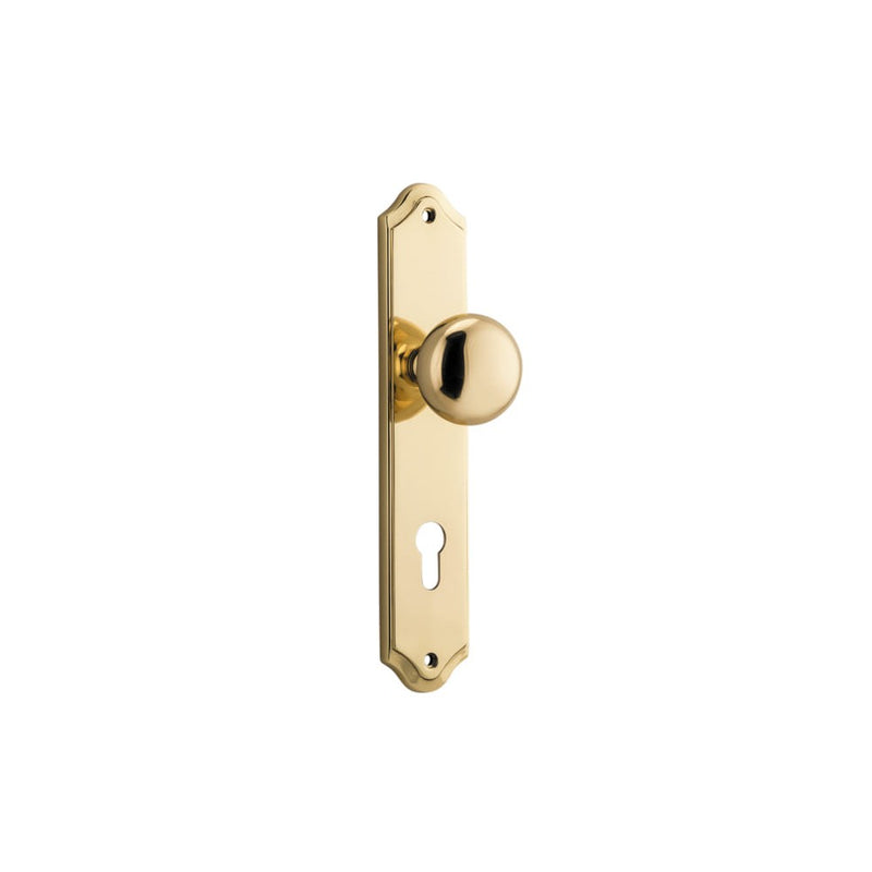 Door Knob Cambridge Shouldered Euro Polished Brass