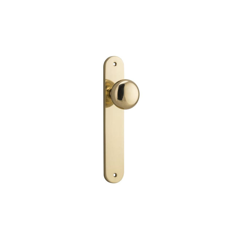 Door Knob Cambridge Oval Latch Polished Brass