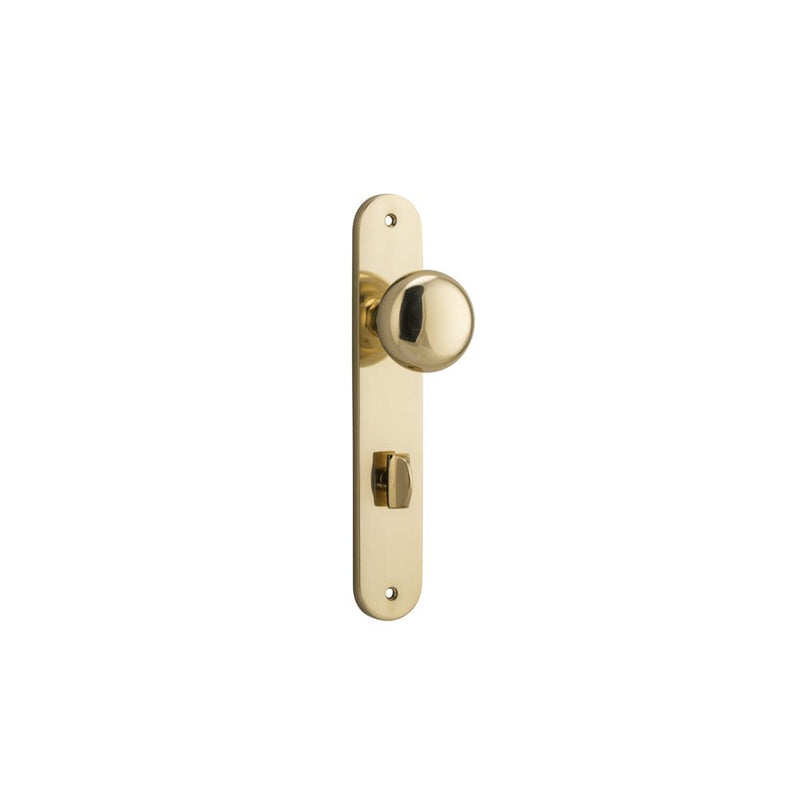 Door Knob Cambridge Oval Privacy Polished Brass