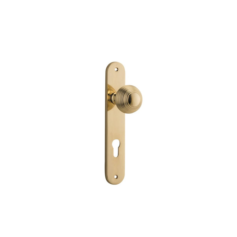 Door Knob Guildford Oval Euro Polished Brass