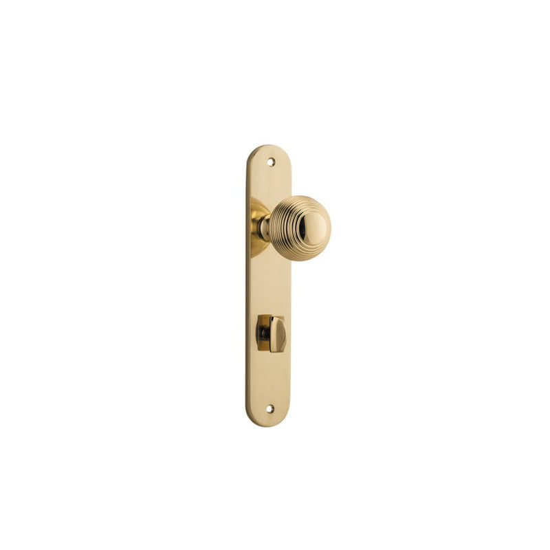 Door Knob Guildford Oval Privacy Polished Brass