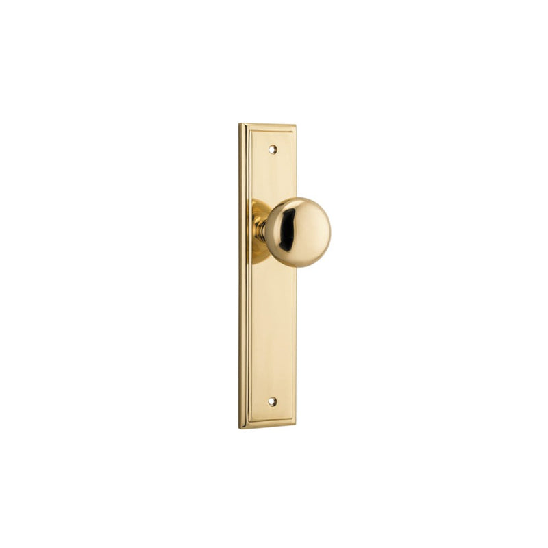 Door Knob Cambridge Stepped Latch Polished Brass