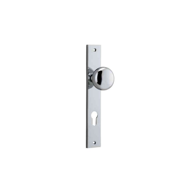 Door Knob Cambridge Rectangular Euro Polished Chrome