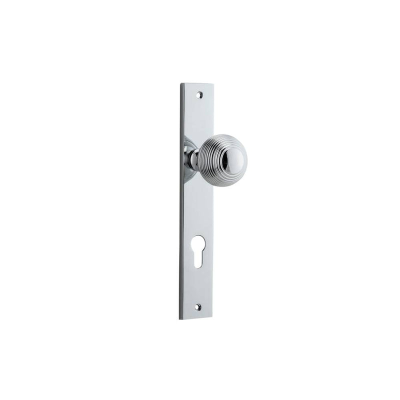 Door Knob Guildford Rectangular Euro Polished Chrome