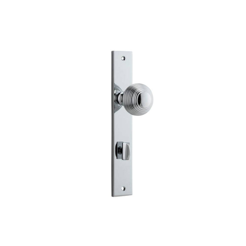 Door Knob Guildford Rectangular Privacy Polished Chrome