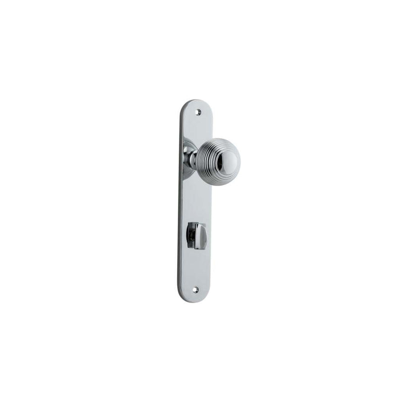 Door Knob Guildford Oval Privacy Polished Chrome