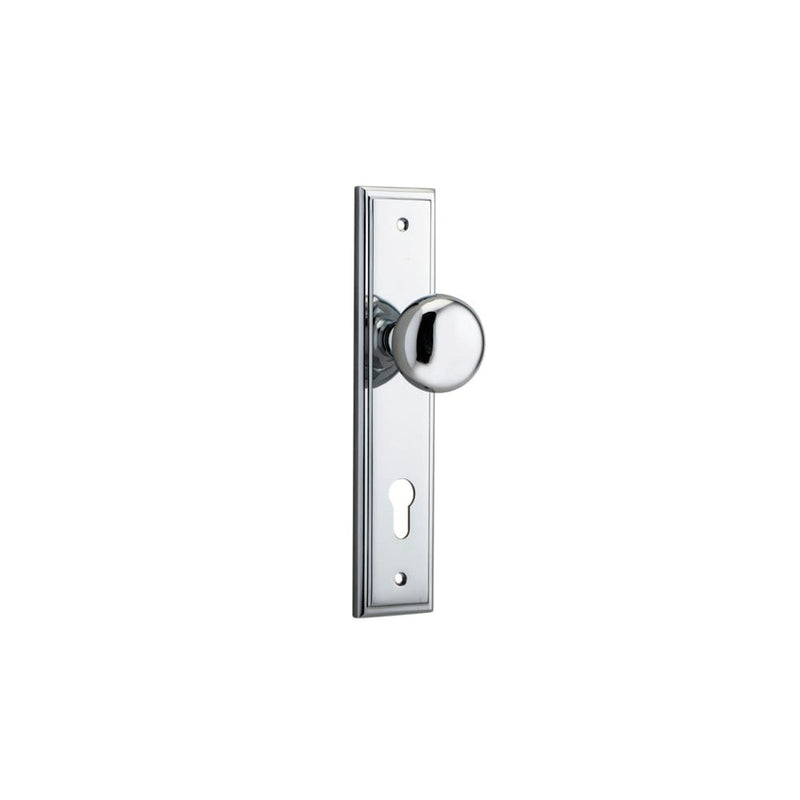 Door Knob Cambridge Stepped Euro Polished Chrome