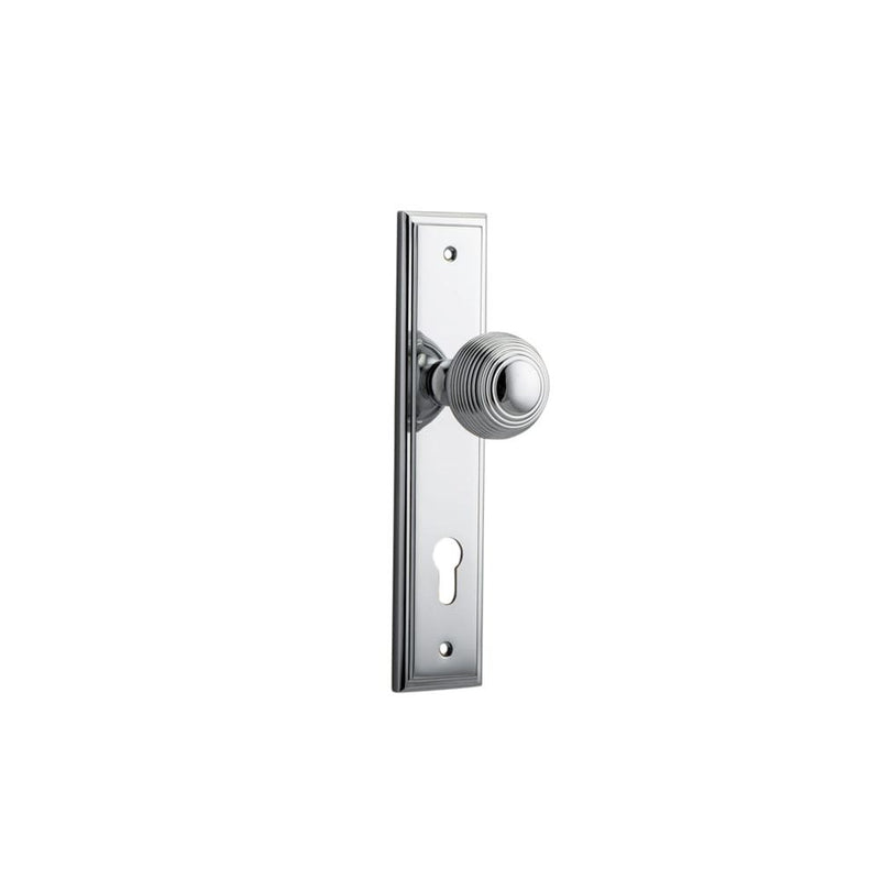Door Knob Guildford Stepped Euro Polished Chrome