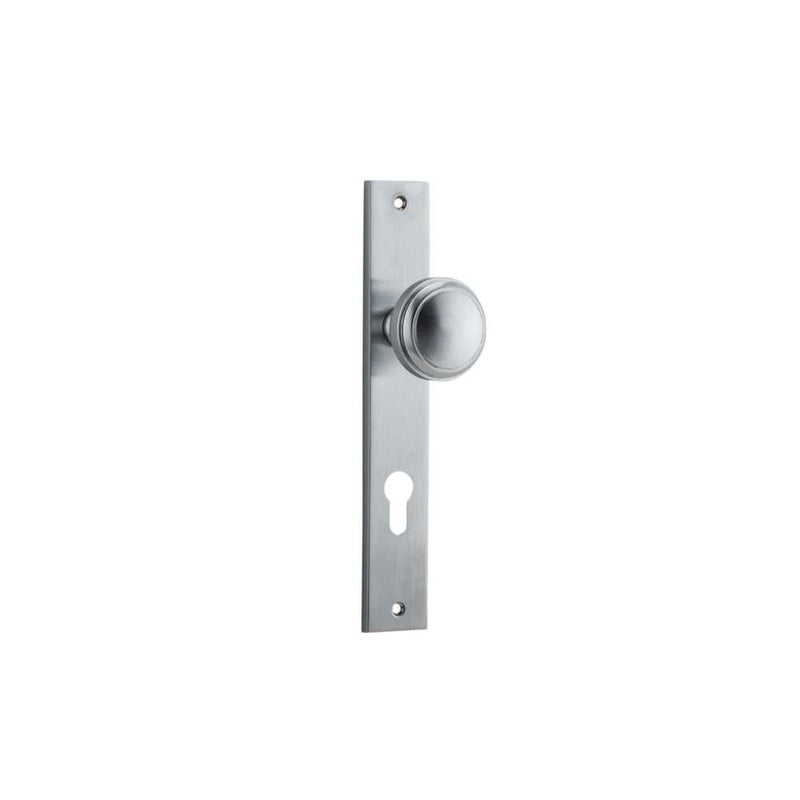Door Knob Paddington Rectangular Euro Brushed Chrome